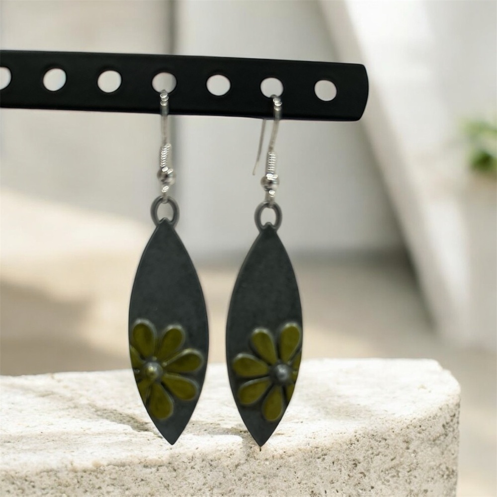 Silver and Gold Floral Earrings